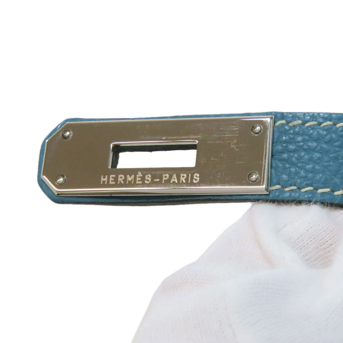 HERMES Birkin 30 Blue Gene SilverHardware Handbag Togo Ladies [Used]