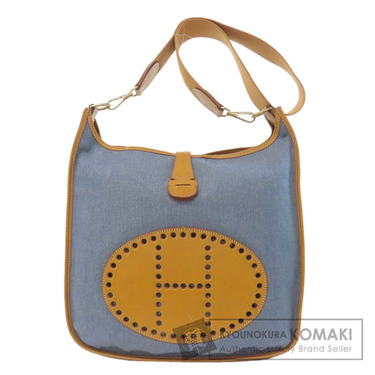 HERMES EvelyneGM GoldHardware Shoulder Bag Denim CalfLadies [Used]