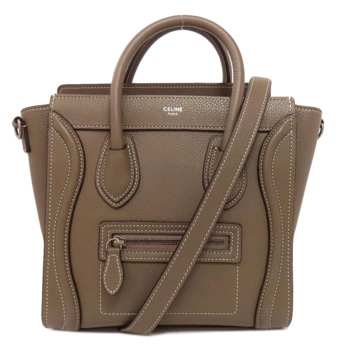 CELINE Luggage nano 2 WAY Handbag Calf Ladies [Used]