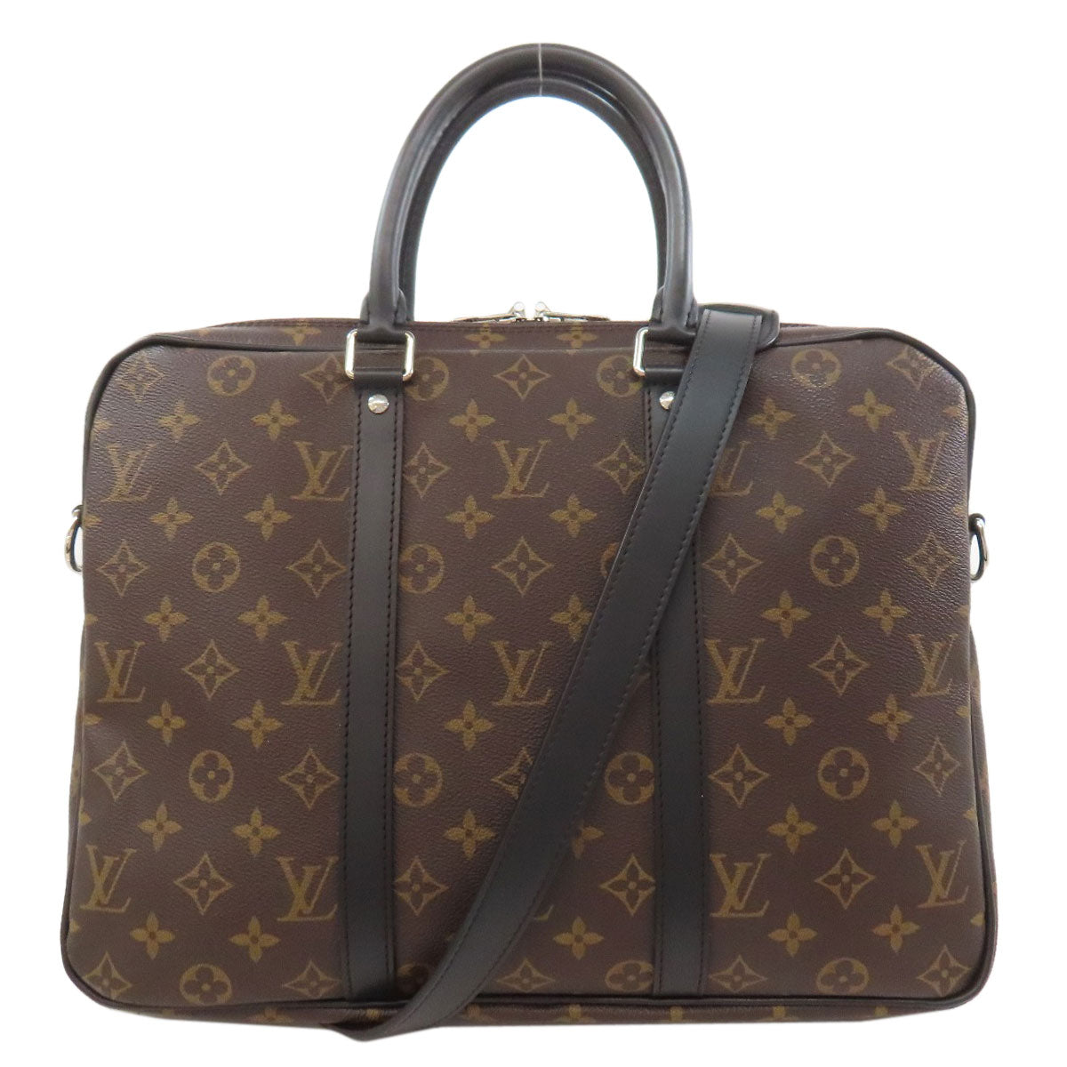 LOUIS VUITTON M52005 Porte-Documents VoyagePM Business bag Monogram Macassar mens [Used]