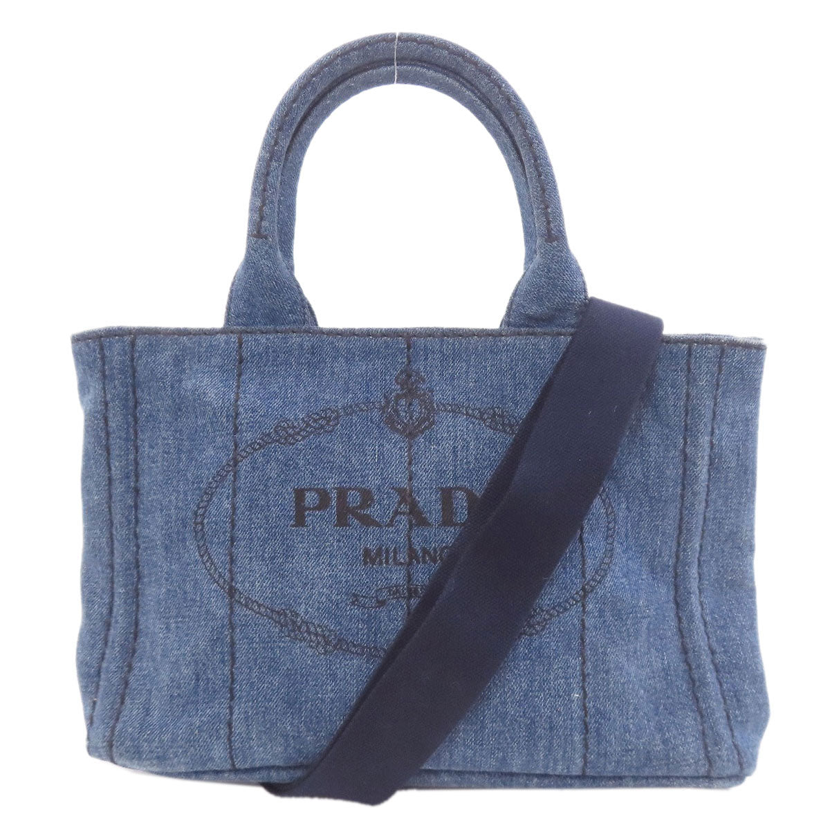 PRADA Canapa mini 2 WAY Handbag Denim Ladies [Used]