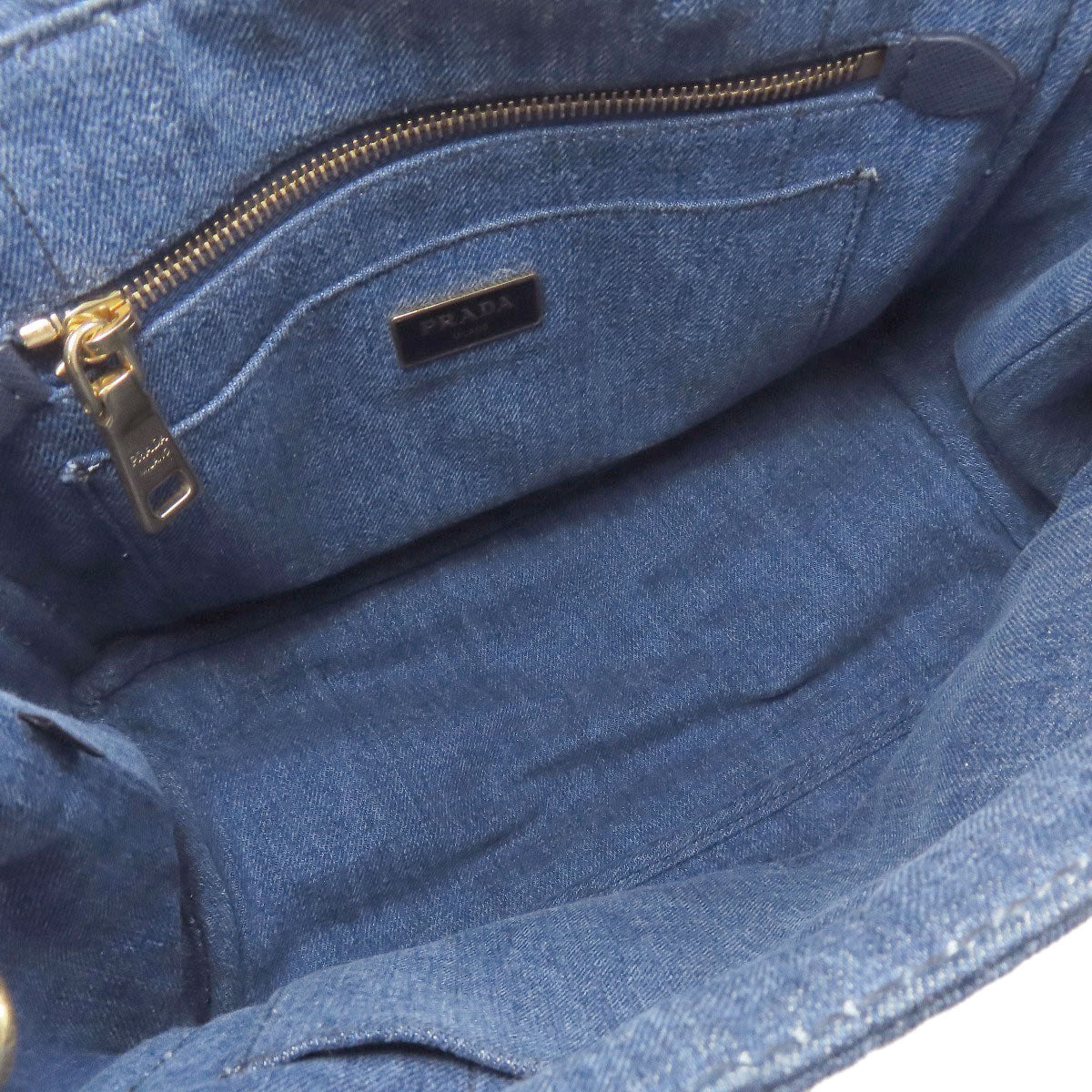 PRADA Canapa mini 2 WAY Handbag Denim Ladies [Used]