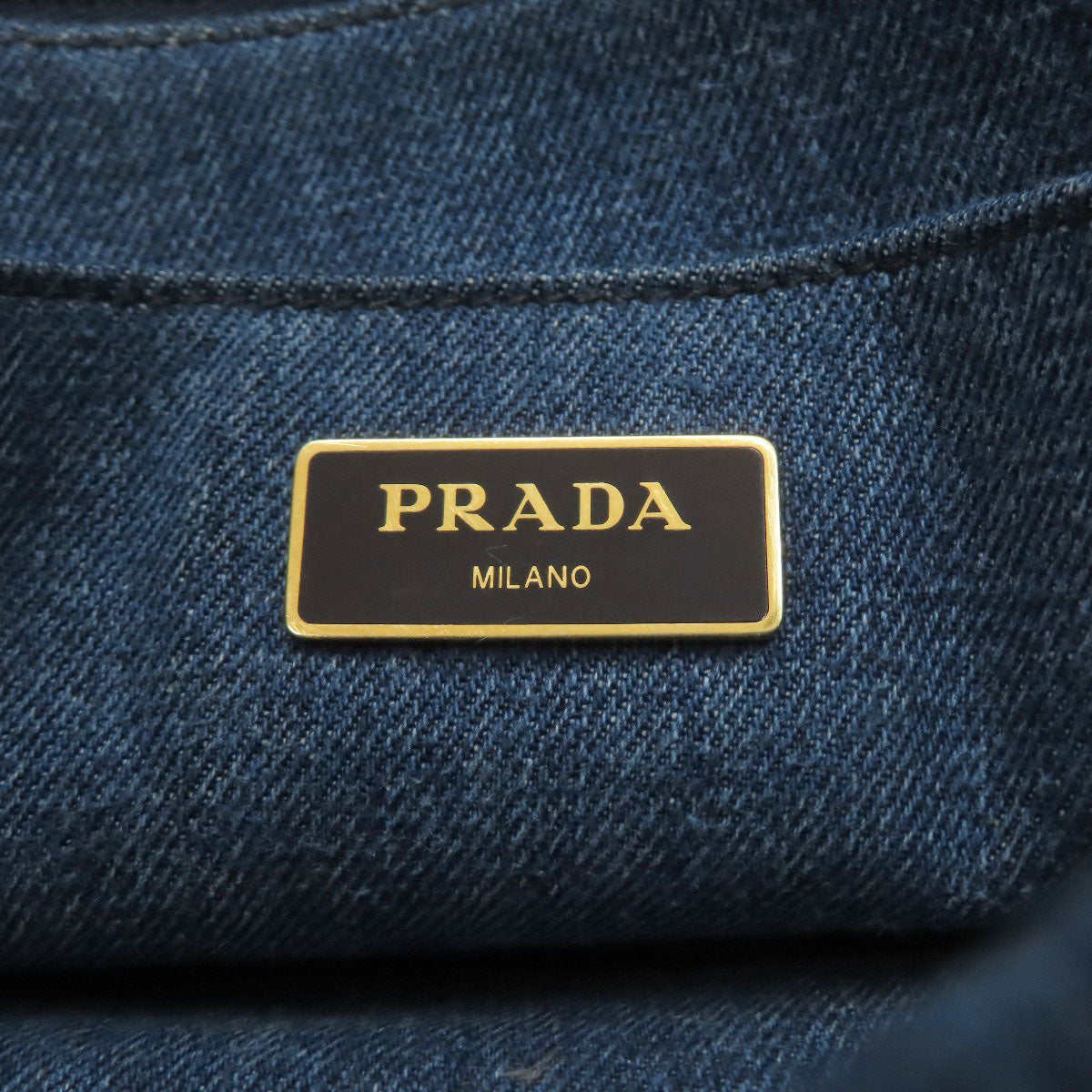 PRADA Canapa mini 2 WAY Handbag Denim Ladies [Used]