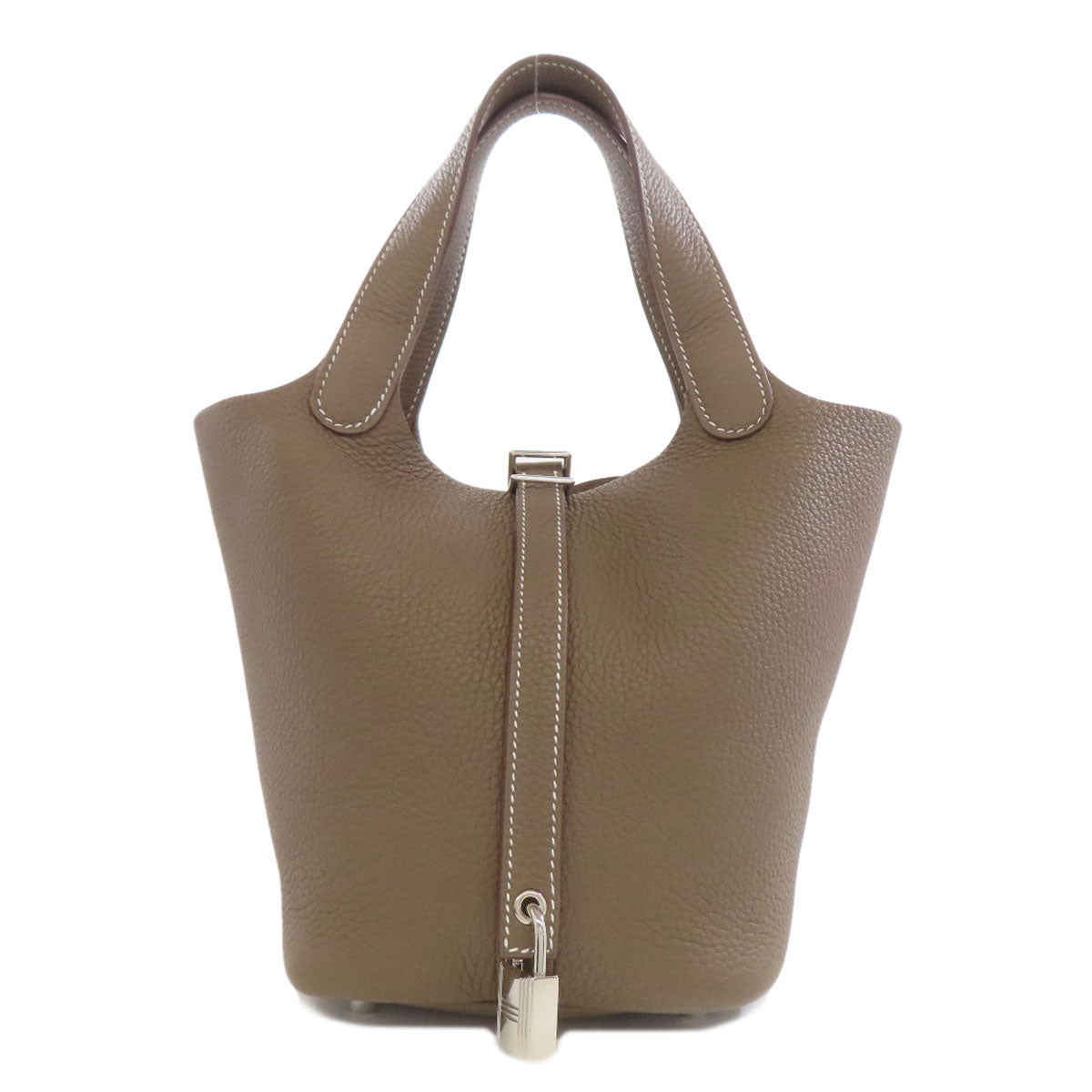 HERMES Picotin Lock PM Etoupe SilverHardware Handbag Taurillon Clemence Ladies [Used]