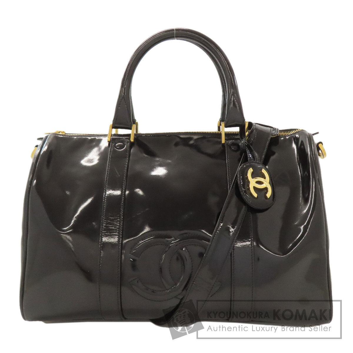 CHANEL COCO Mark 2WAY GoldHardware Boston bag Enamel Ladies [Used]