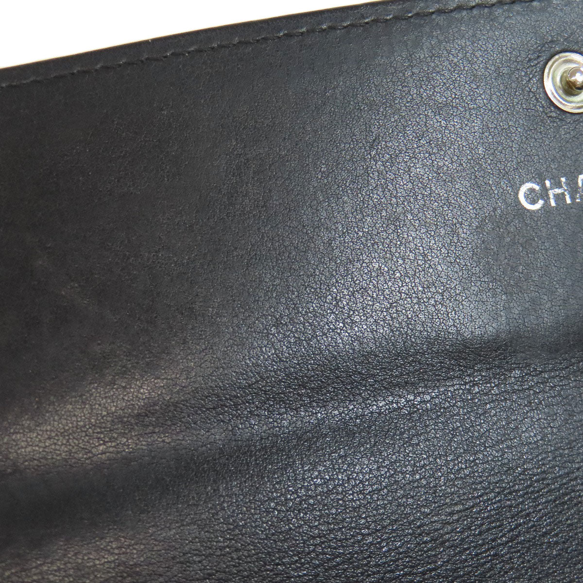 CHANEL COCO Mark SilverHardware Long wallet (with coin pocket) Grained Calfskin Skin Ladies [Used]