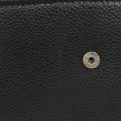 CHANEL COCO Mark SilverHardware Long wallet (with coin pocket) Grained Calfskin Skin Ladies [Used]