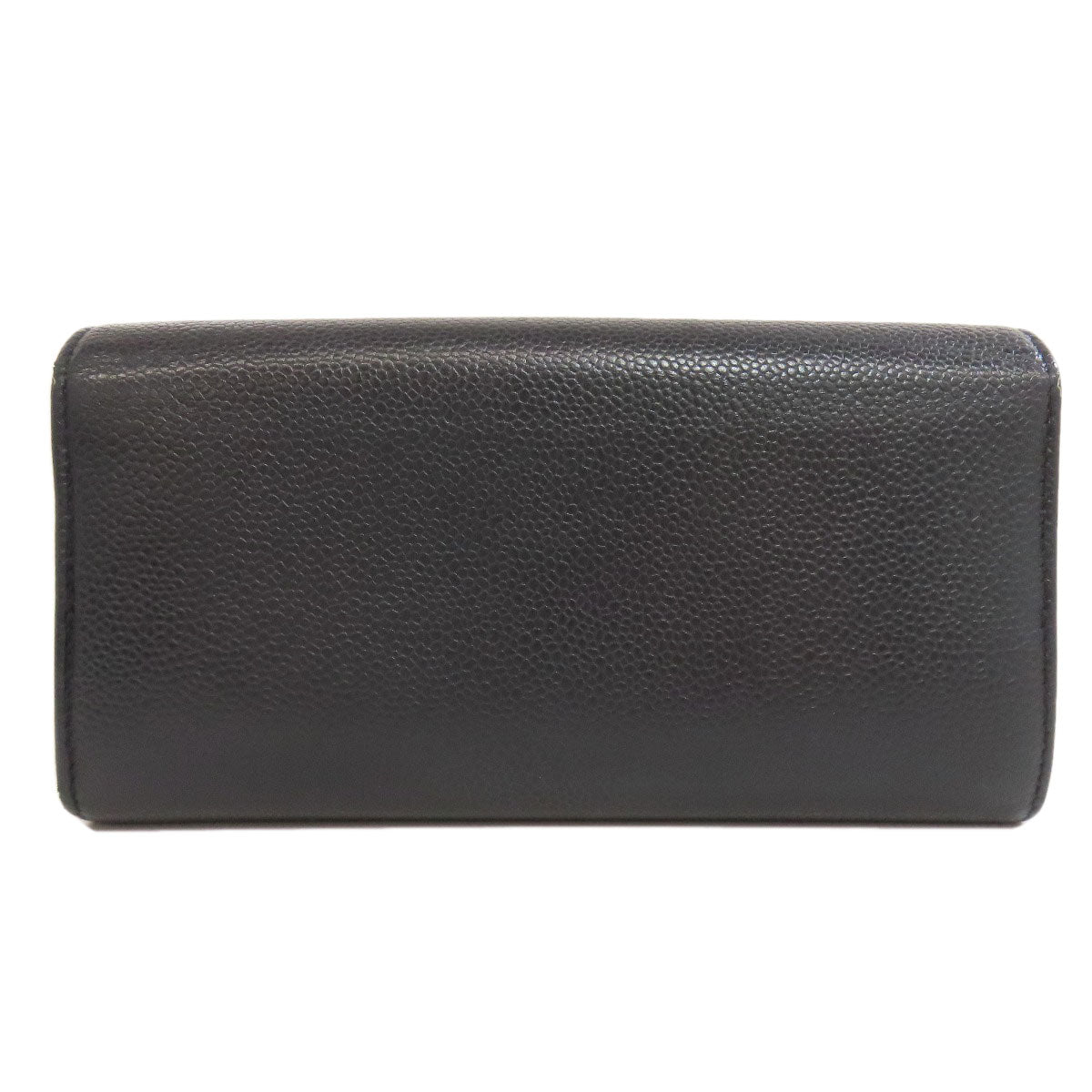 CHANEL COCO Mark SilverHardware Long wallet (with coin pocket) Grained Calfskin Skin Ladies [Used]
