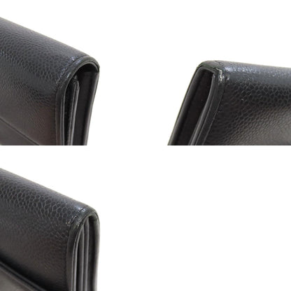 CHANEL COCO Mark SilverHardware Long wallet (with coin pocket) Grained Calfskin Skin Ladies [Used]