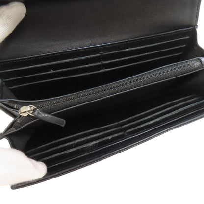 CHANEL COCO Mark SilverHardware Long wallet (with coin pocket) Grained Calfskin Skin Ladies [Used]