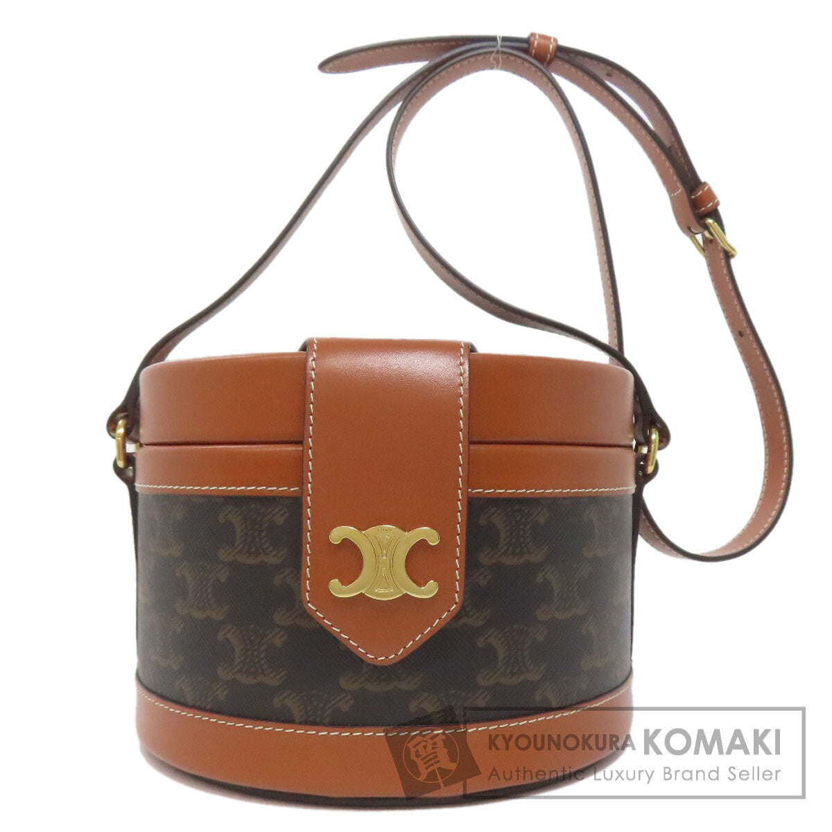 CELINE Tambour Triomphe Shoulder Bag PVC CalfLadies [Used]