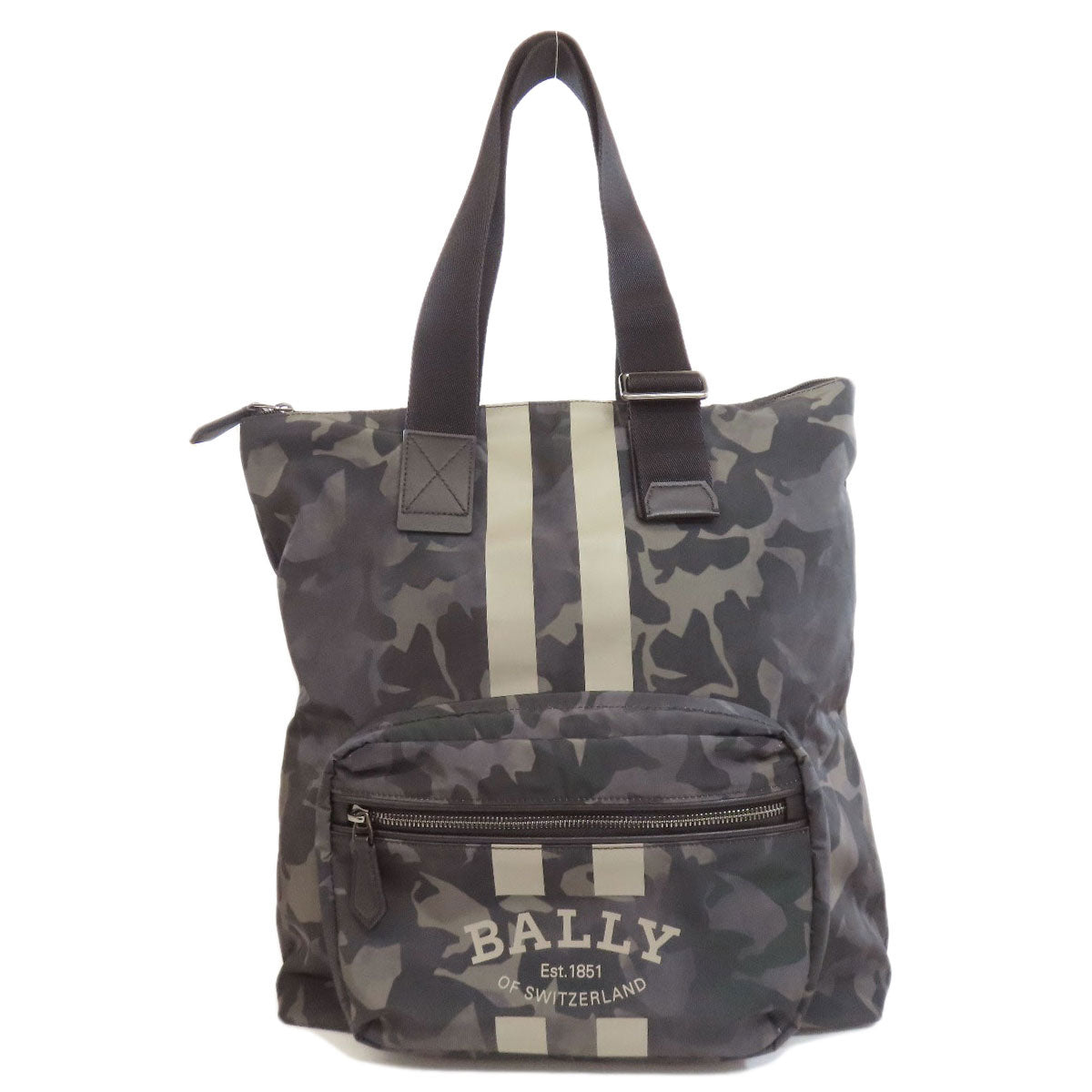 BALLY Camouflage pattern eco bag Tote Bag Nylon Ladies [Used]