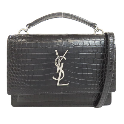 YVES SAINT LAURENT Chain Wallet Embossed Long wallet (with coin pocket) Calf Ladies [Used]