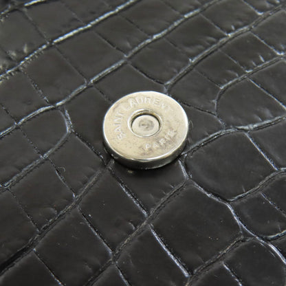 YVES SAINT LAURENT Chain Wallet Embossed Long wallet (with coin pocket) Calf Ladies [Used]