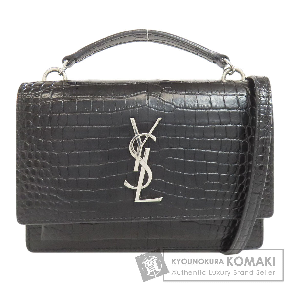 YVES SAINT LAURENT Chain Wallet Embossed Long wallet (with coin pocket) Calf Ladies [Used]