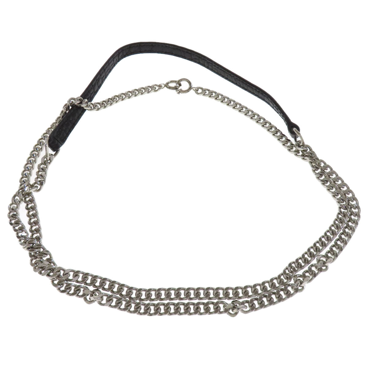 YVES SAINT LAURENT Chain Wallet Embossed Long wallet (with coin pocket) Calf Ladies [Used]