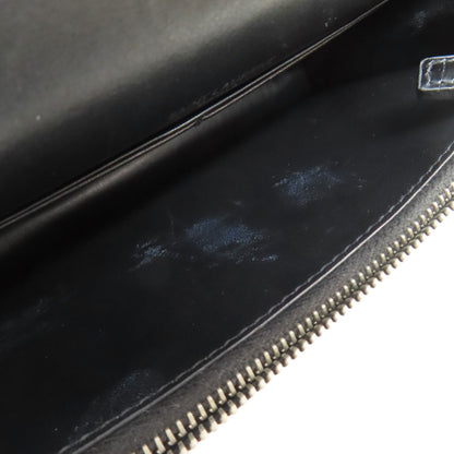 YVES SAINT LAURENT Chain Wallet Embossed Long wallet (with coin pocket) Calf Ladies [Used]