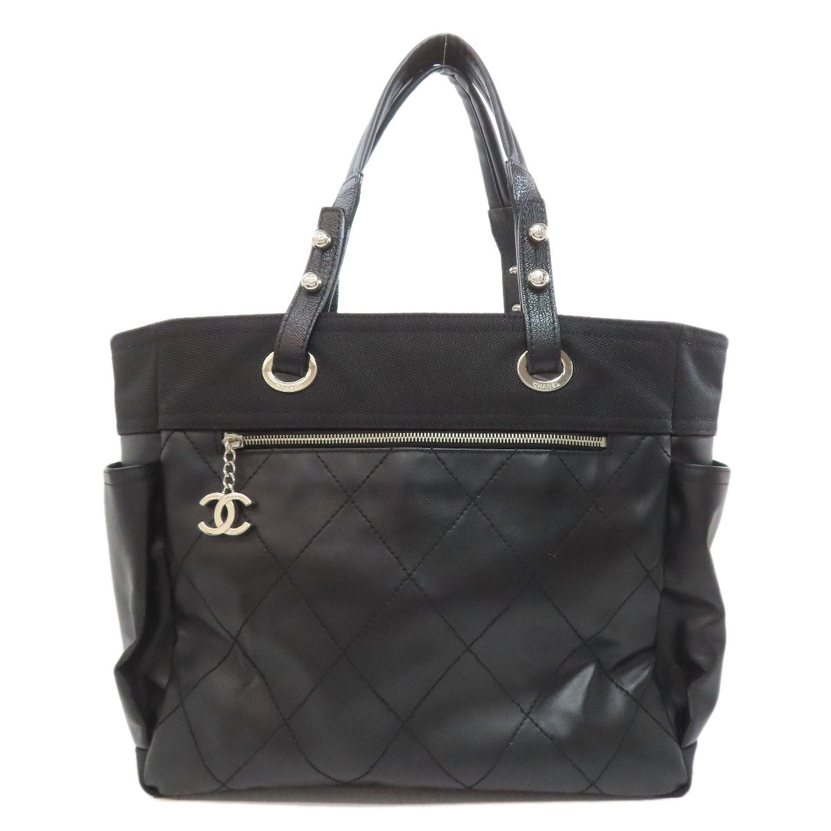 CHANEL Paris Biarritz SilverHardware Tote Bag Calf Ladies [Used]