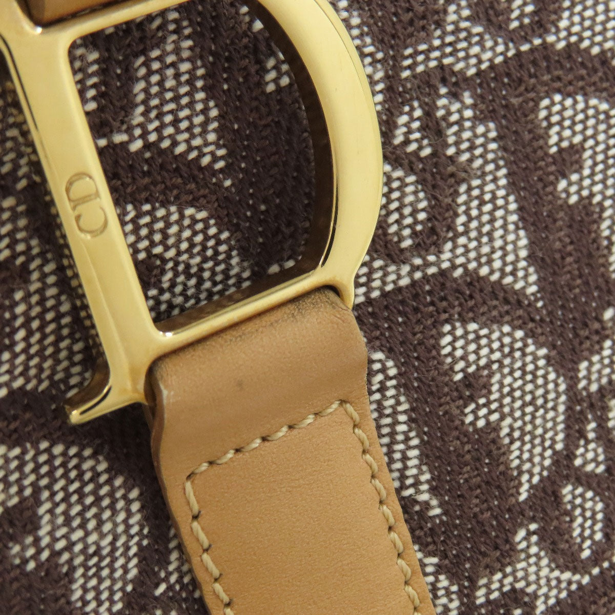 CHRISTIAN DIOR Trotter pattern Tote Bag Canvas Ladies [Used]