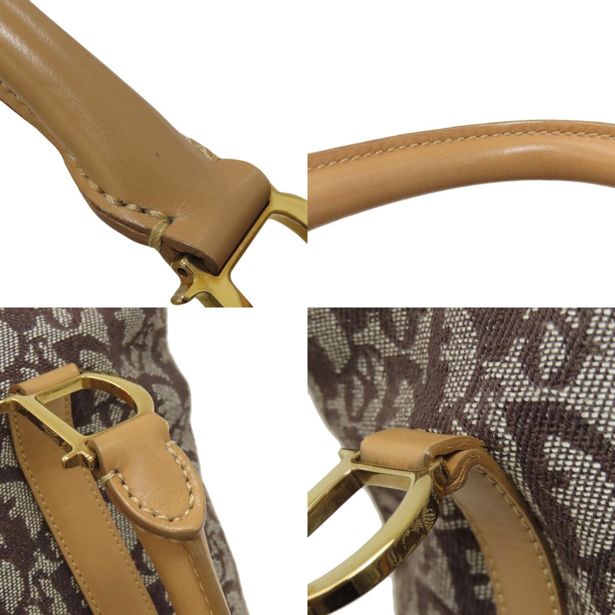 CHRISTIAN DIOR Trotter pattern Tote Bag Canvas Ladies [Used]