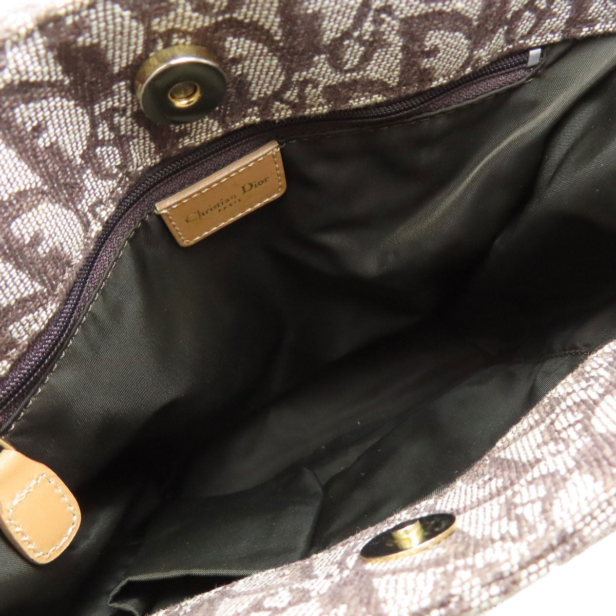 CHRISTIAN DIOR Trotter pattern Tote Bag Canvas Ladies [Used]