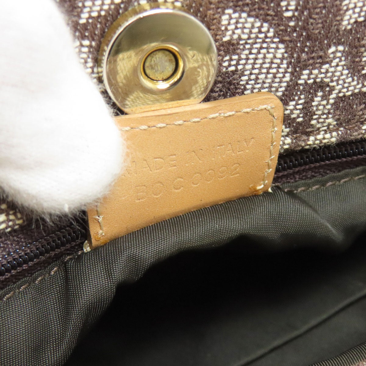 CHRISTIAN DIOR Trotter pattern Tote Bag Canvas Ladies [Used]