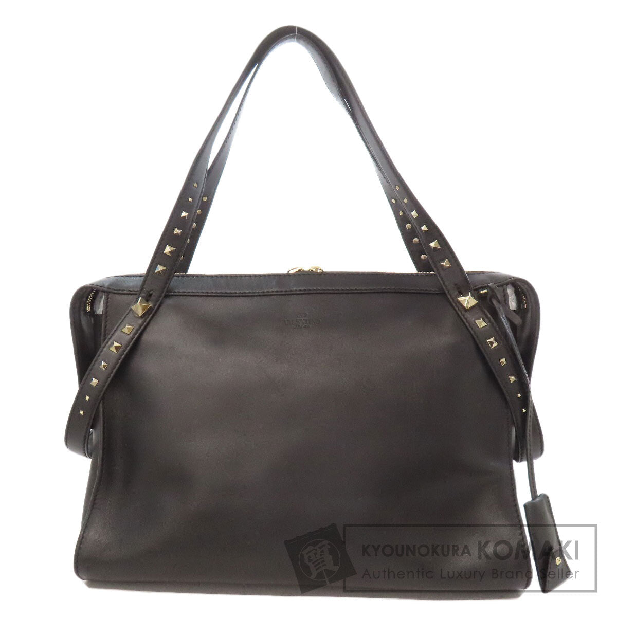 VALENTINO Studs Shoulder Bag Leather Ladies [Used]