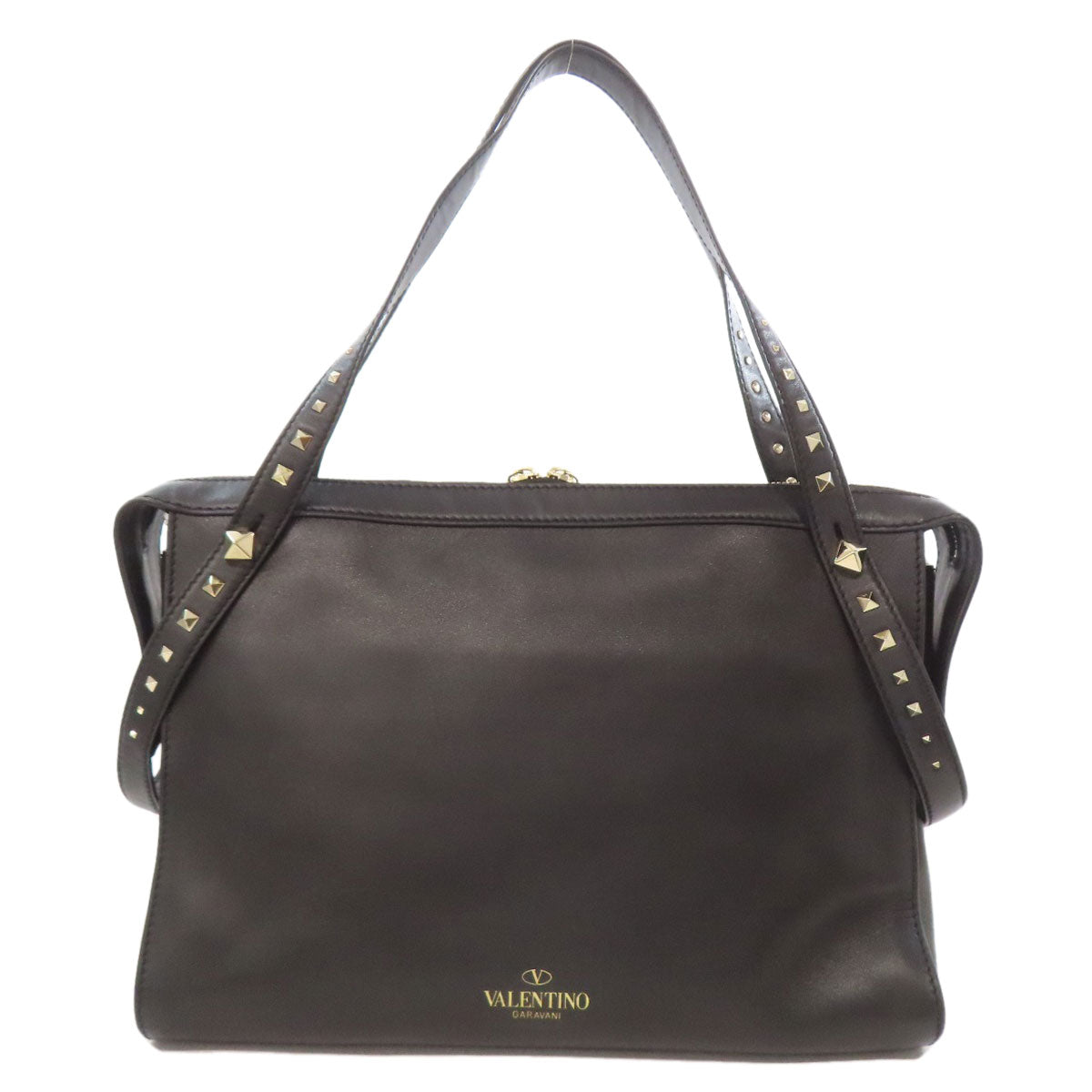 VALENTINO Studs Shoulder Bag Leather Ladies [Used]