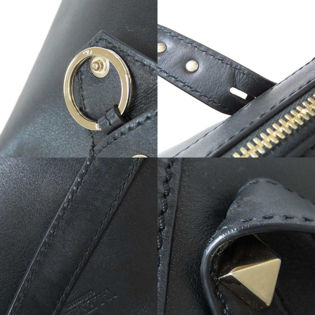 VALENTINO Studs Shoulder Bag Leather Ladies [Used]