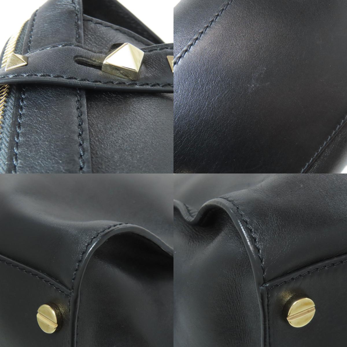 VALENTINO Studs Shoulder Bag Leather Ladies [Used]