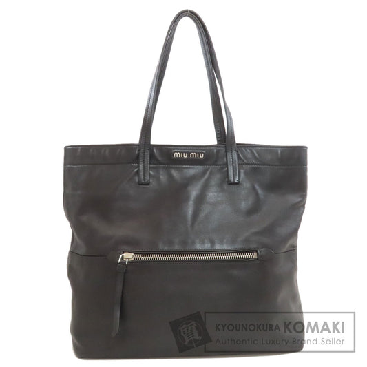 MIUMIU logo Tote Bag Leather Ladies [Used]