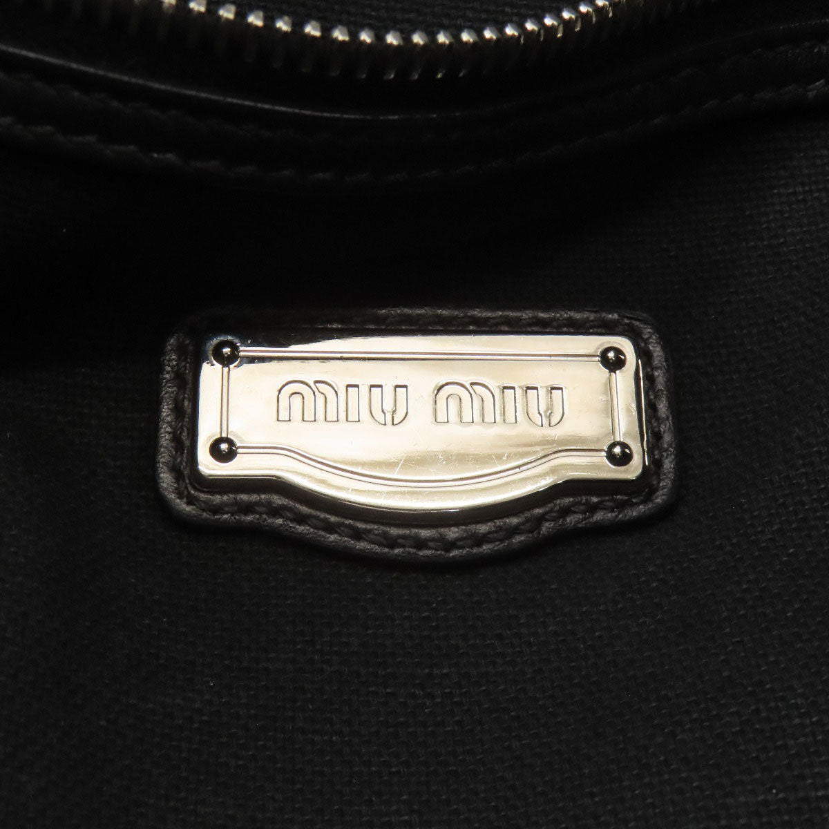 ミュウミュウ ロゴ トートバッグ レザー レディース 【中古】【MIUMIU】
