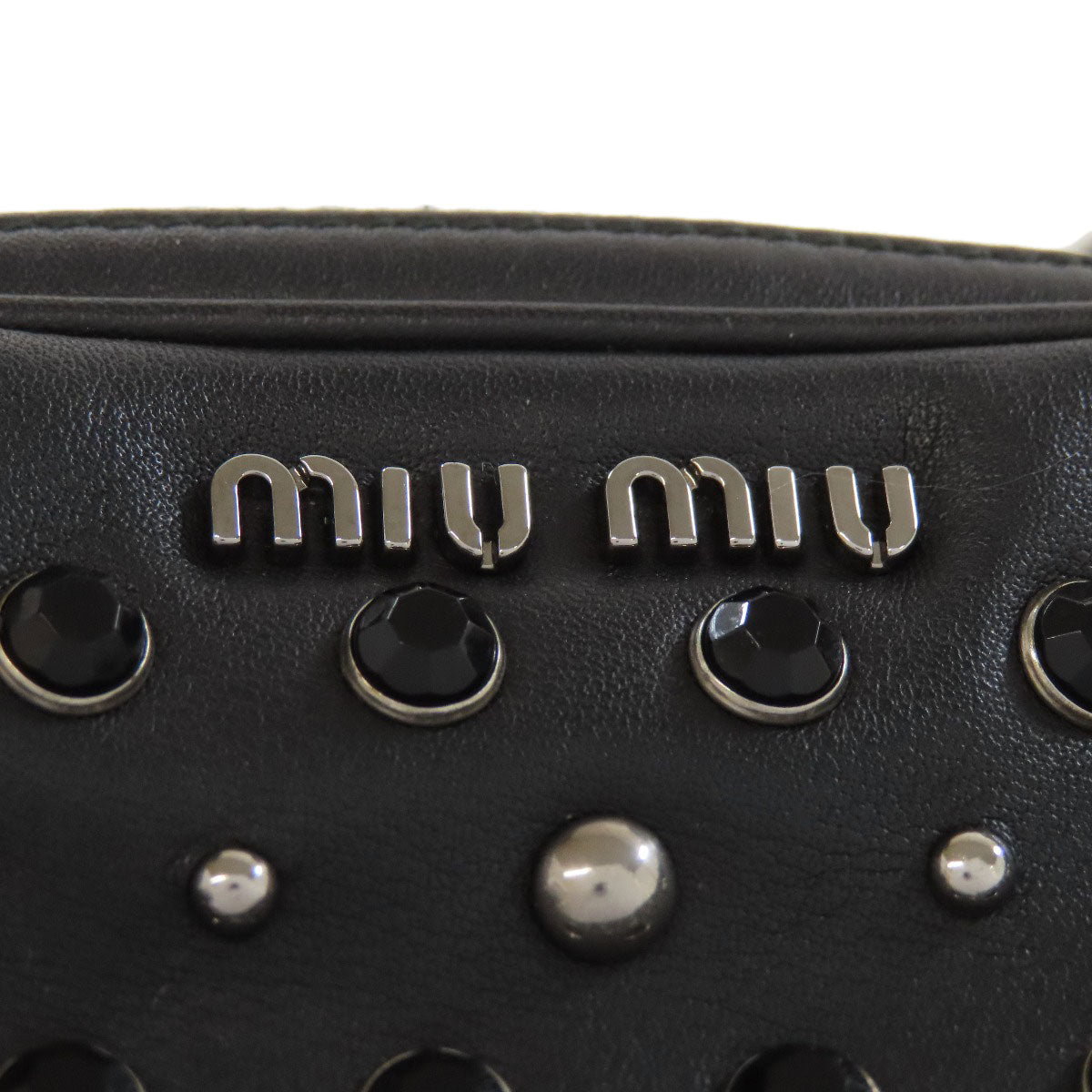 MIUMIU Studs Shoulder Bag Calf Ladies [Used]
