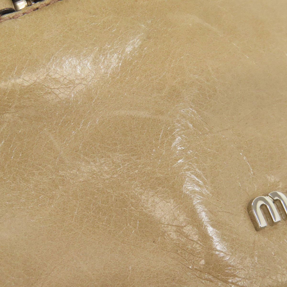 MIUMIU logo Shoulder Bag Leather Ladies [Used]