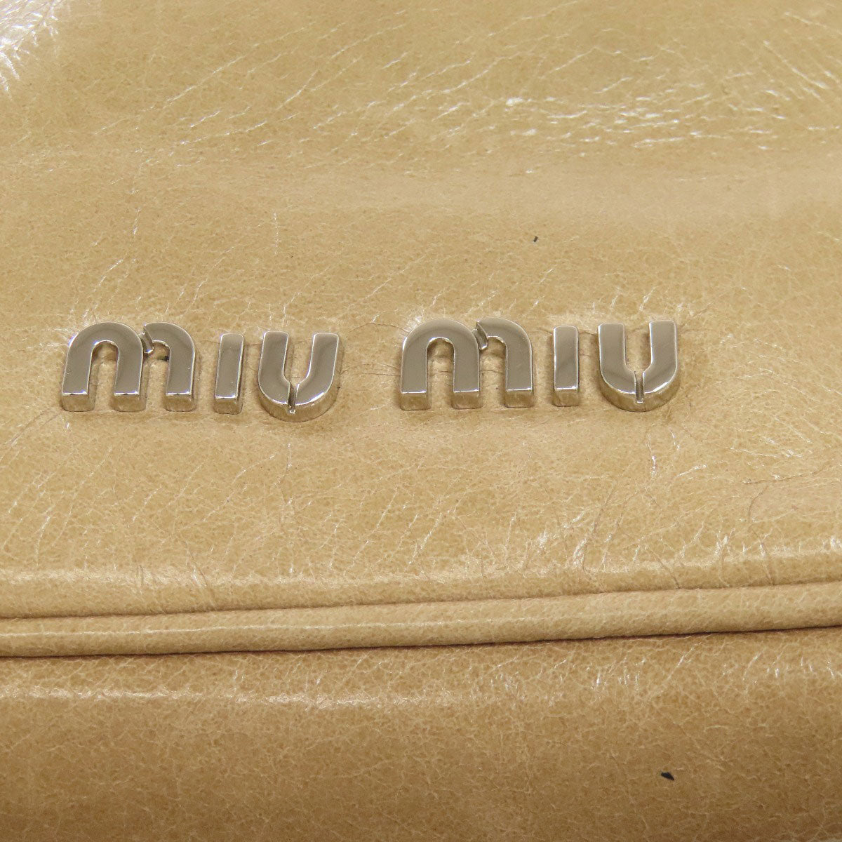MIUMIU logo Shoulder Bag Leather Ladies [Used]