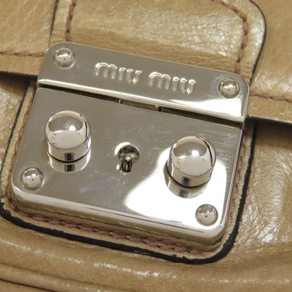 MIUMIU logo Shoulder Bag Leather Ladies [Used]