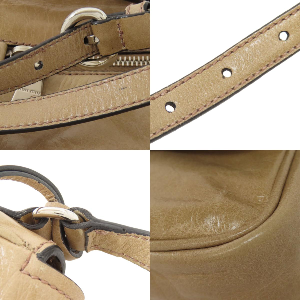 MIUMIU logo Shoulder Bag Leather Ladies [Used]