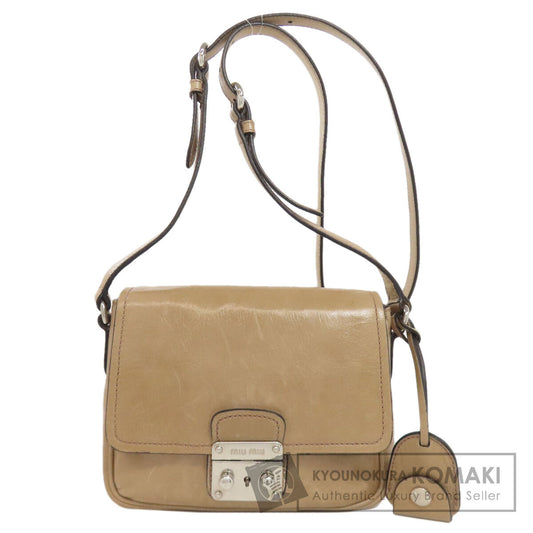 MIUMIU logo Shoulder Bag Leather Ladies [Used]