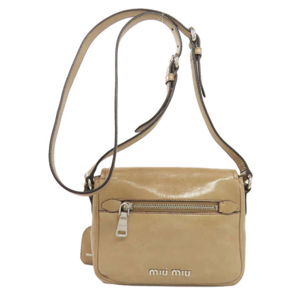 MIUMIU logo Shoulder Bag Leather Ladies [Used]