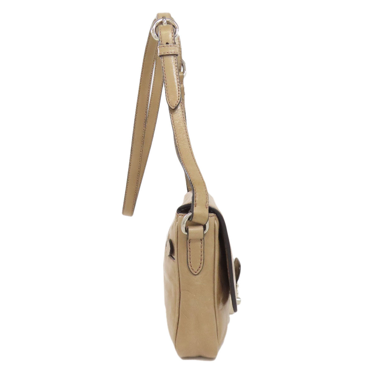 MIUMIU logo Shoulder Bag Leather Ladies [Used]