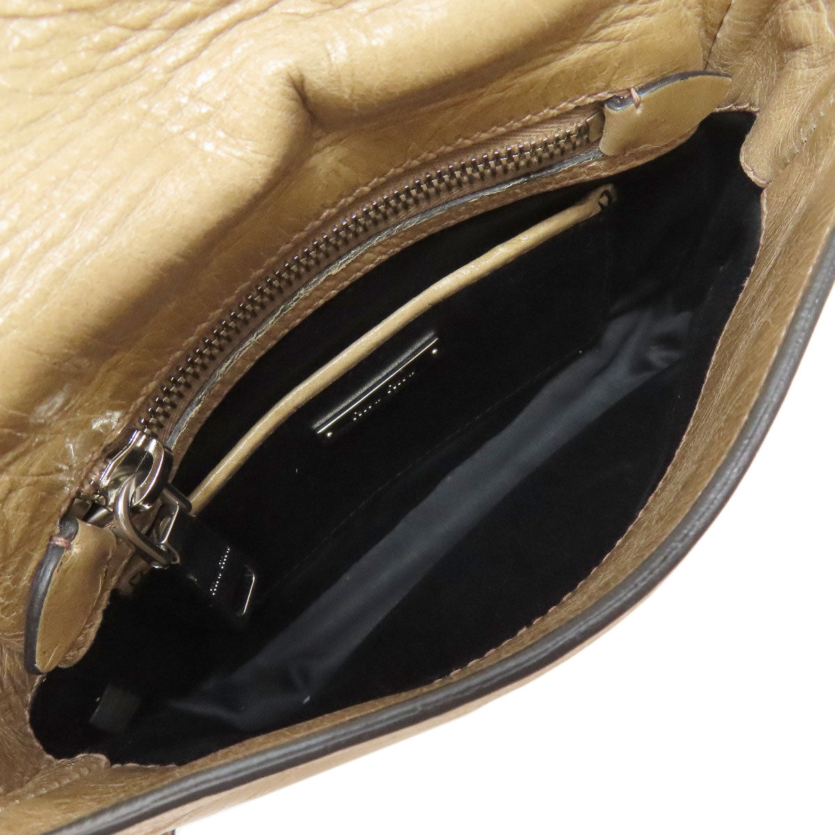 MIUMIU logo Shoulder Bag Leather Ladies [Used]