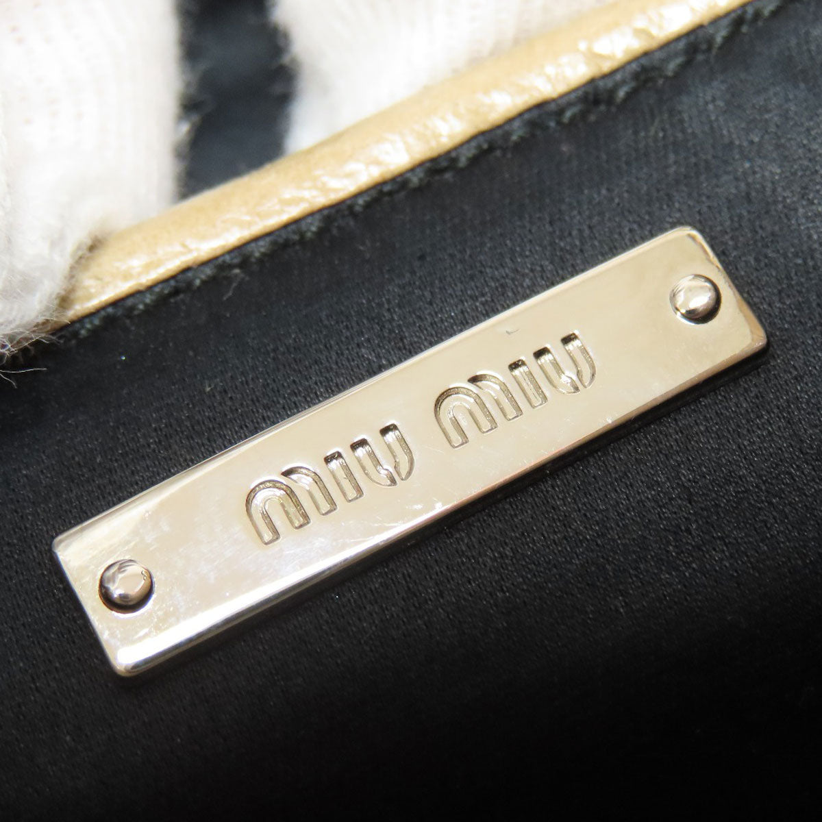 MIUMIU logo Shoulder Bag Leather Ladies [Used]