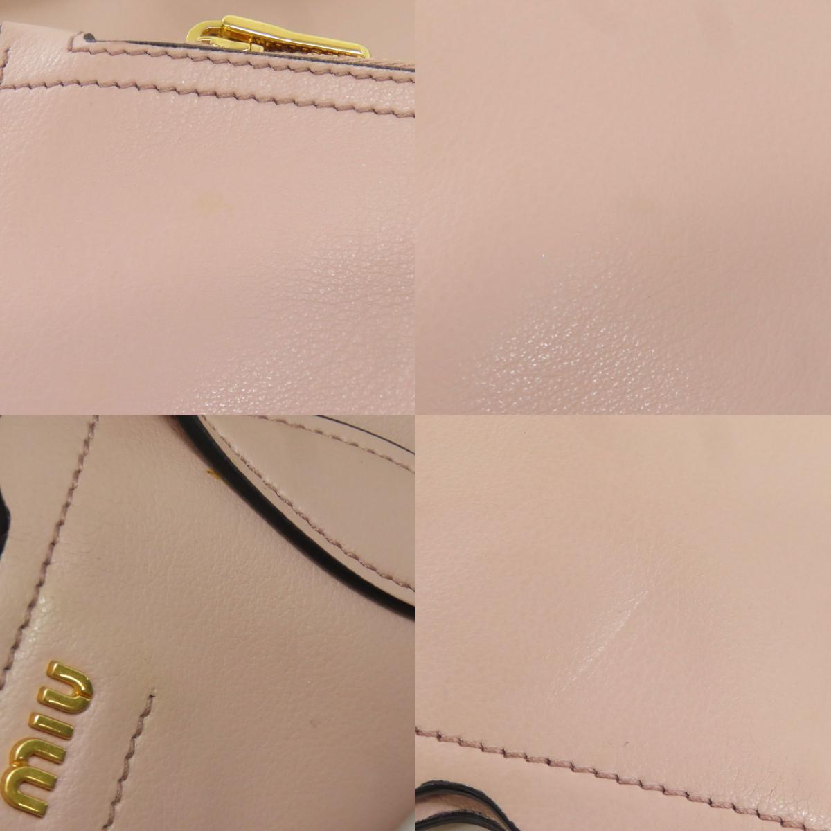 MIUMIU logo Tote Bag Leather Ladies [Used]