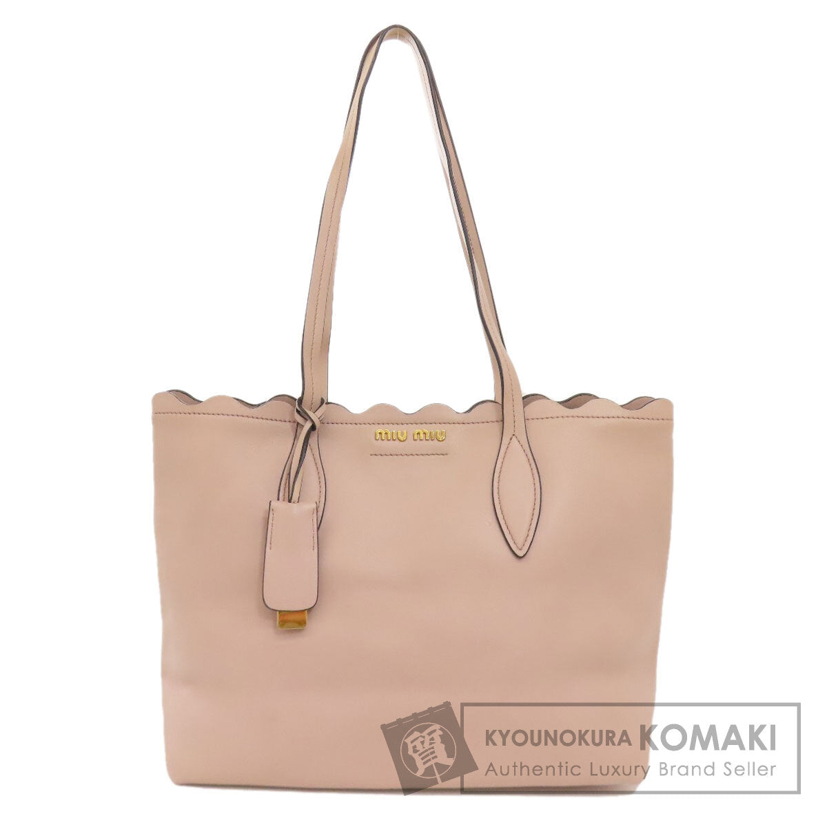 MIUMIU logo Tote Bag Leather Ladies [Used]