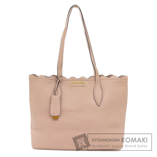 MIUMIU logo Tote Bag Leather Ladies [Used]