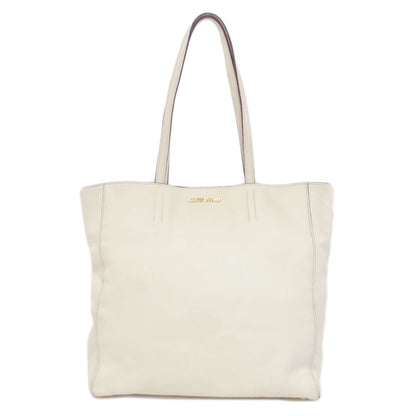 MIUMIU logo Tote Bag Leather Ladies [Used]