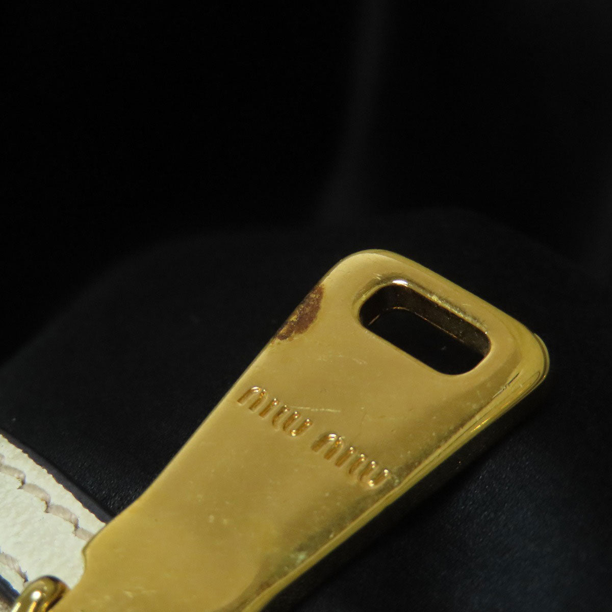 MIUMIU logo Tote Bag Leather Ladies [Used]