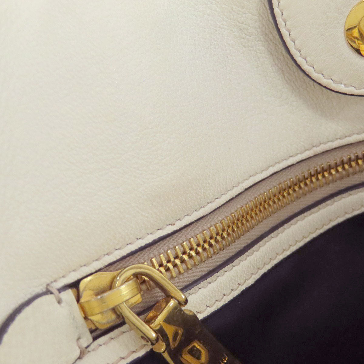 MIUMIU logo Tote Bag Leather Ladies [Used]