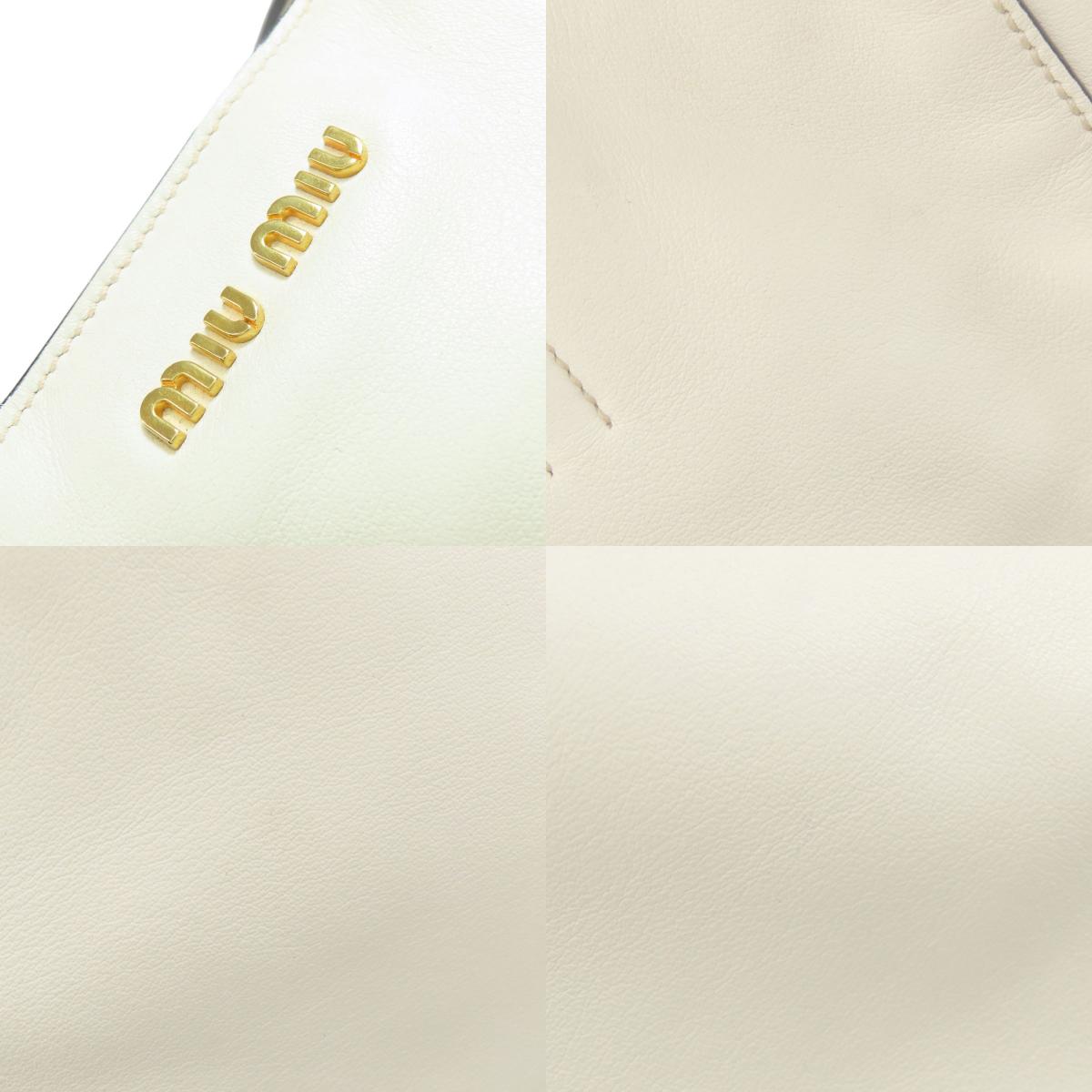 MIUMIU logo Tote Bag Leather Ladies [Used]