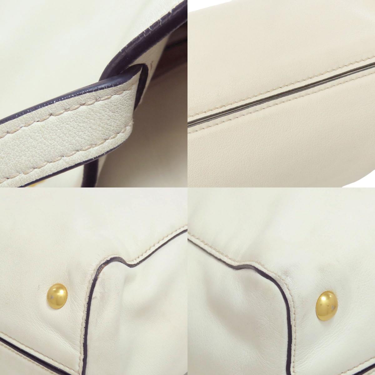 MIUMIU logo Tote Bag Leather Ladies [Used]